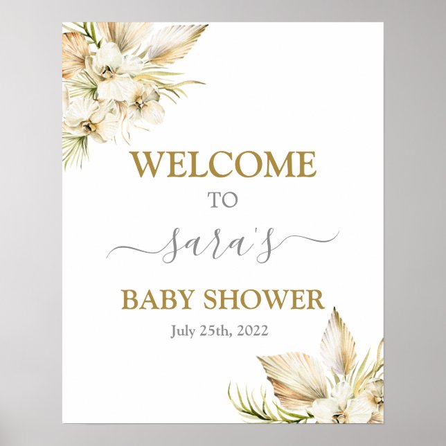 Señal de bienvenida del Chica de Baby Shower del d (Frente)