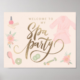 Señal de bienvenida elegante del Fiesta de Spa per