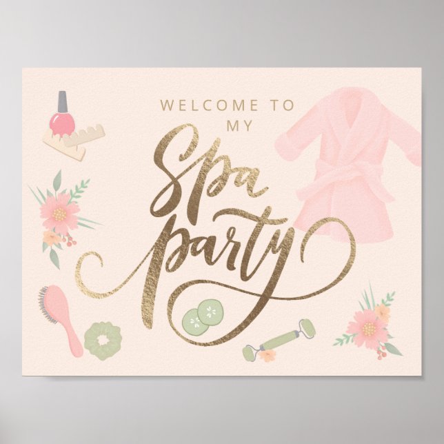 Señal de bienvenida elegante del Fiesta de Spa per (Frente)