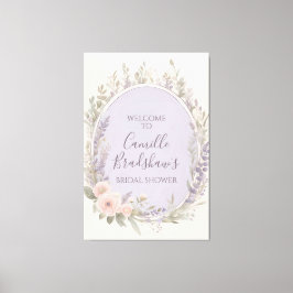 Señal de bienvenida floral de Lavender y Rubor