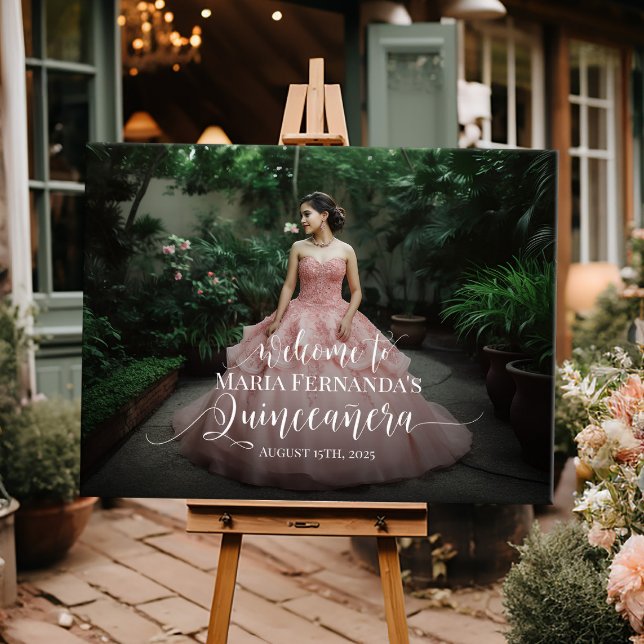 Señal de bienvenida fotográfica Quinceanera (Subido por el creador)