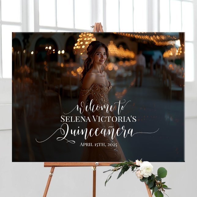 Señal de bienvenida fotográfica Quinceanera (Subido por el creador)
