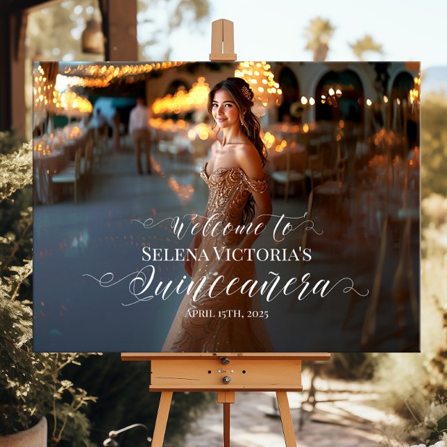 Señal de bienvenida fotográfica Quinceanera (Subido por el creador)