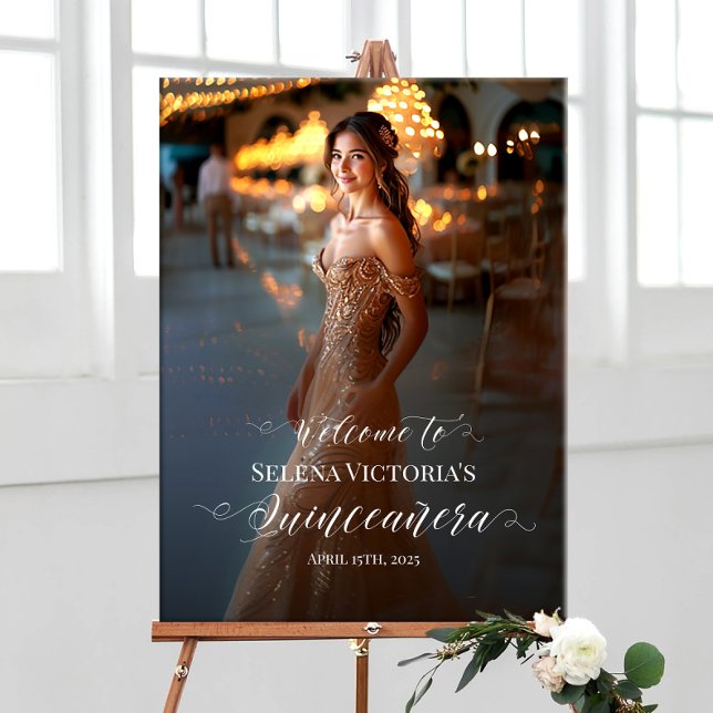 Señal de bienvenida fotográfica Quinceanera (Subido por el creador)