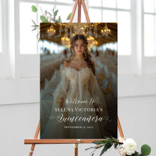 Señal de bienvenida fotográfica Quinceanera