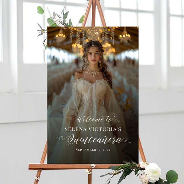 Señal de bienvenida fotográfica Quinceanera (Subido por el creador)