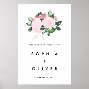 Señal de bienvenida grande para boda Chic Romance