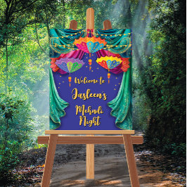 Señal de bienvenida hindú de Mehndi en India