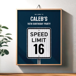 Señal de bienvenida Límite de velocidad cumpleaños