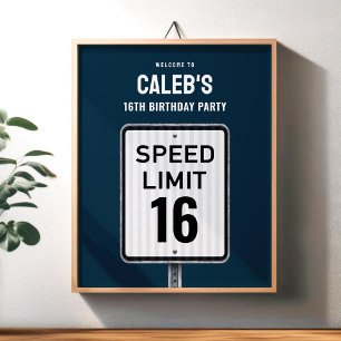 Señal de bienvenida Límite de velocidad cumpleaños