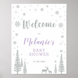Señal de bienvenida para Baby Shower de Niña en In