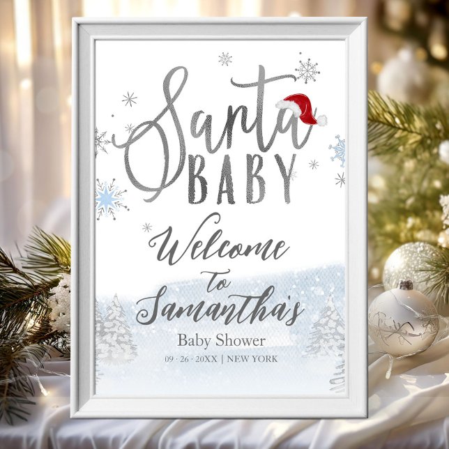 Señal de bienvenida para baby shower de Santa Baby (Subido por el creador)
