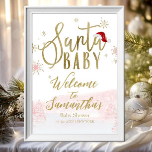 Señal de bienvenida para baby shower de Santa Baby