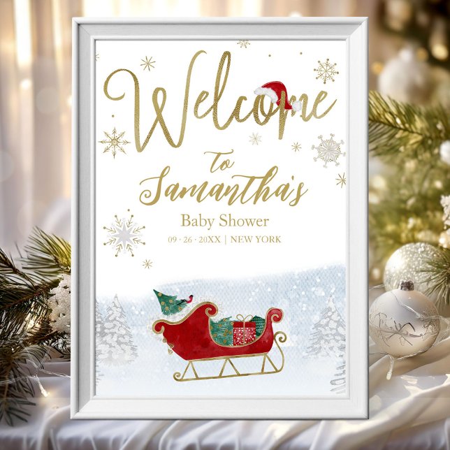 Señal de bienvenida para baby shower de Santa Baby (Subido por el creador)