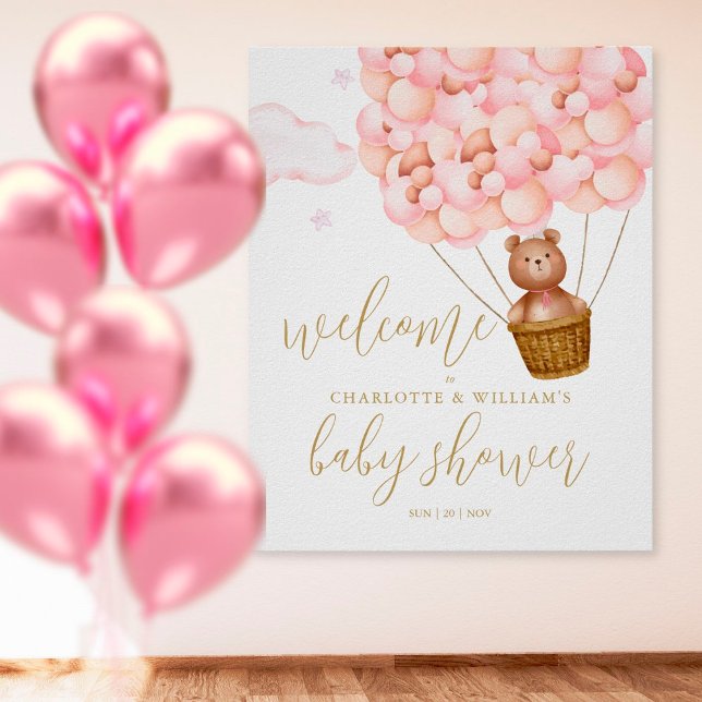 Señal de bienvenida para baby shower rosa de "Apen (Subido por el creador)