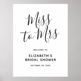 Señal de bienvenida para ducha de novia de Señorit