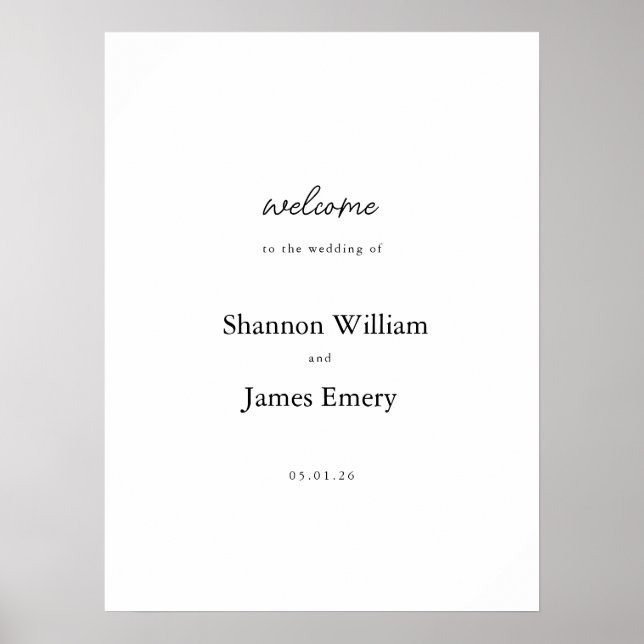 Señal de bienvenida Poster polvoriento azul y mode (Frente)