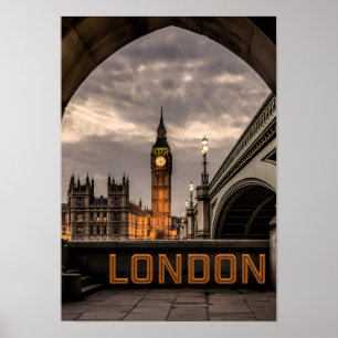 Señal de Big Ben de la ciudad de Inglaterra