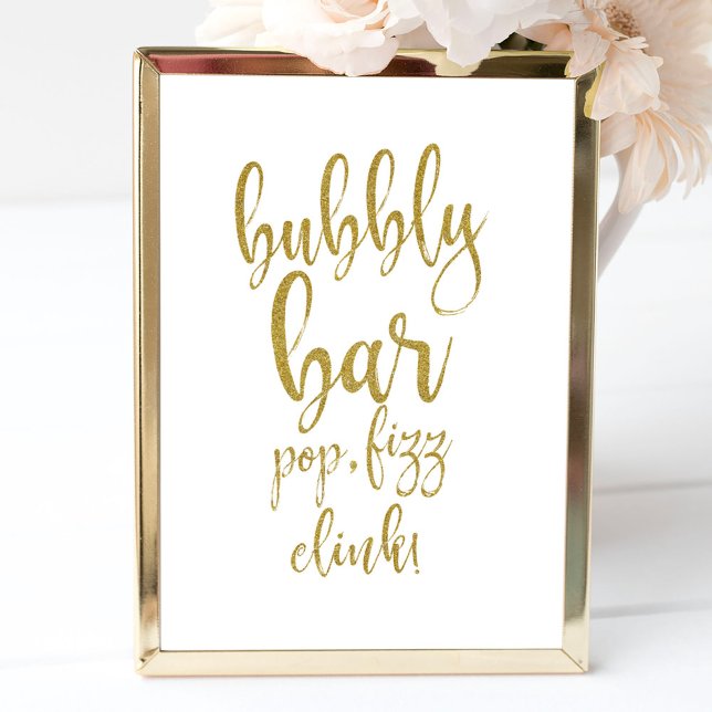 Señal de Boda Asequible Bubbly Mary Bar Gold (Subido por el creador)