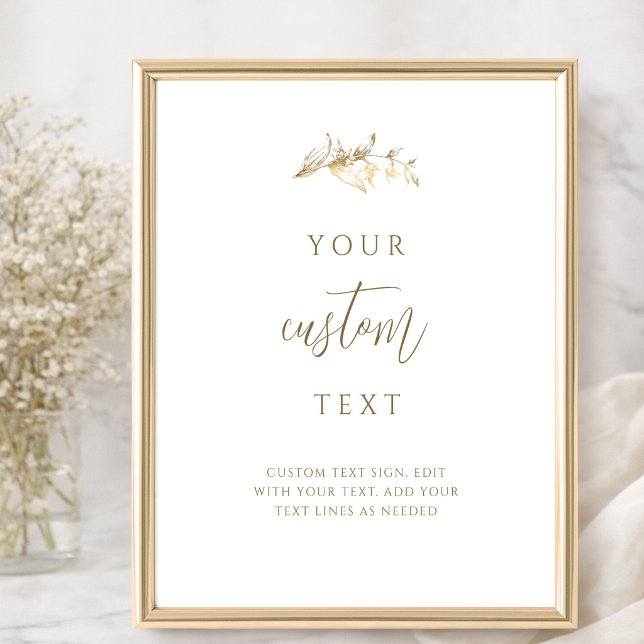 Señal de Boda Chic Blanco y Dorado con Texto Perso (Subido por el creador)