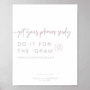 Señal de boda con hashtag de Instagram MARLO Dusty