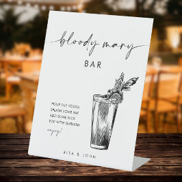 Señal de boda de bar de Bloody Mary moderno y chic