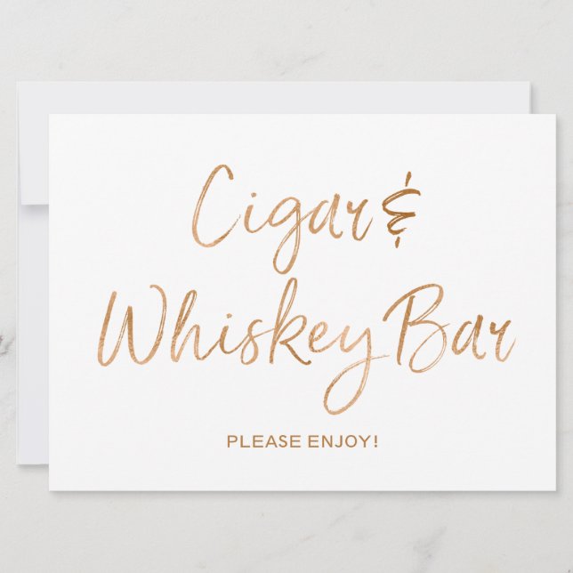 Señal de boda de Cigarro y Whiskey | Rosa dorada e (Anverso)