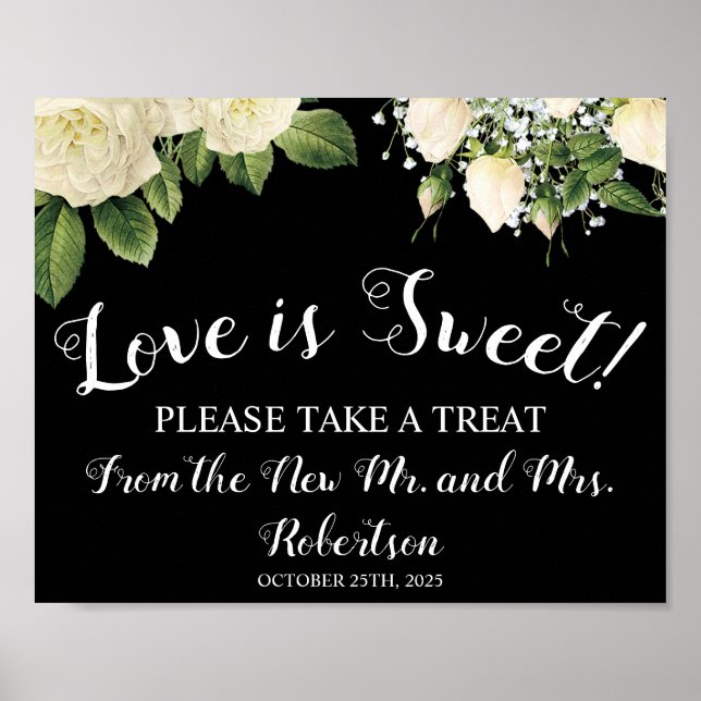 Señal de boda de ducha nupcial El amor es dulce (Frente)