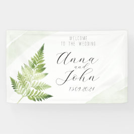 Señal de boda de helecho verde minimalista