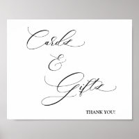 Señal de boda de tarjetas y regalos 8x10 poster