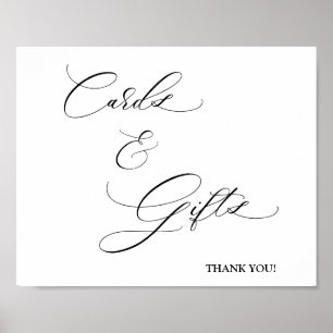 Señal de boda de tarjetas y regalos 8x10 poster