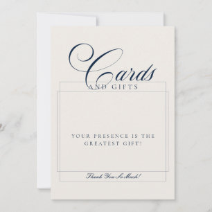 Señal de boda de tarjetas y regalos de marfil azul