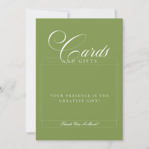 Señal de boda de tarjetas y regalos de marfil clás