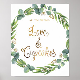 Señal de boda Eucalyptus para cupcakes