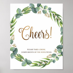 Señal de boda Eucalyptus para la barra de bebidas