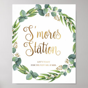 Señal de boda Eucalyptus para la estación de sMore
