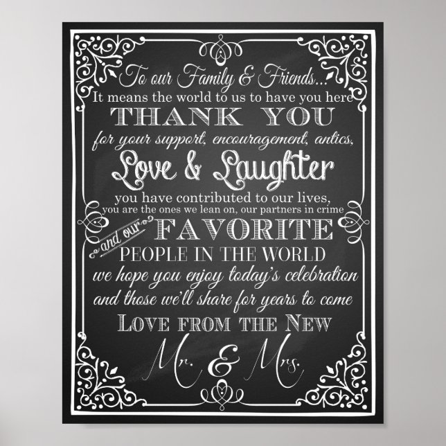 Señal de boda gracias del nuevo Sr. y Sra. (Frente)