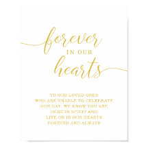 Señal de boda memorial para siempre en nuestros co