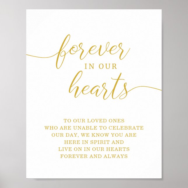 Señal de boda memorial para siempre en nuestros co (Frente)