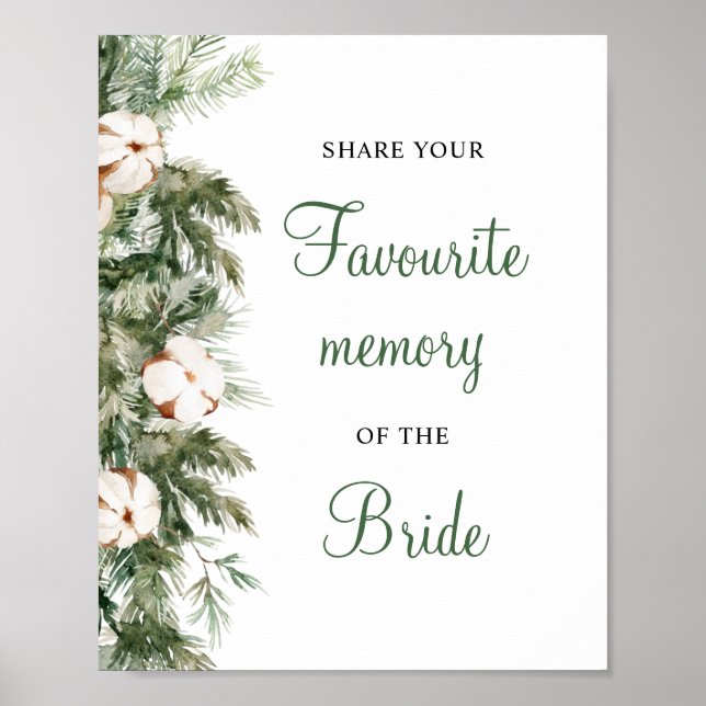 Señal de boda para compartir tu memoria de pino de (Frente)