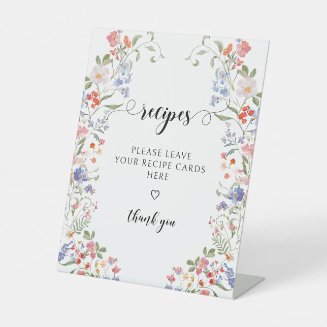 Señal de boda para compartir una receta floral col (Anverso)