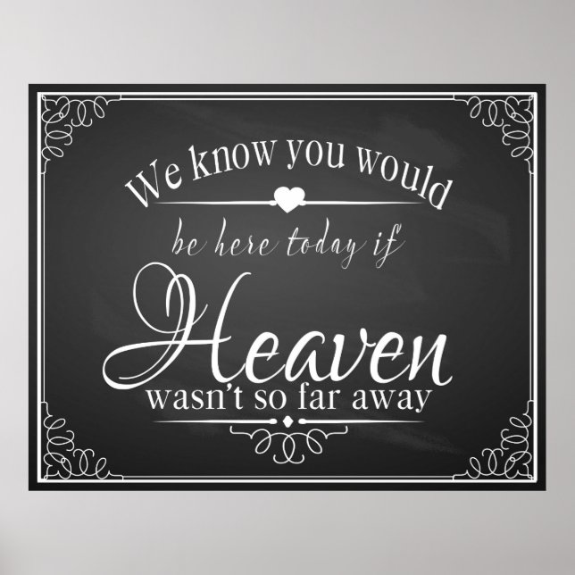 Señal de boda porque alguien está en el cielo (Frente)
