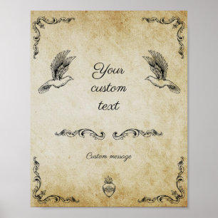 Señal de boda romántico vintage