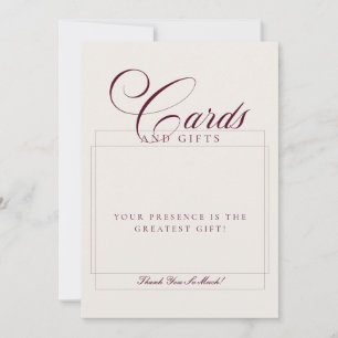 Señal de boda Tarjetas y regalos de marfil clásico