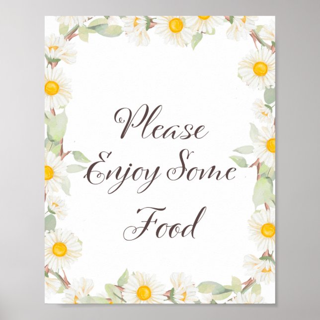 Señal de boda temática de margaritas de primavera  (Frente)
