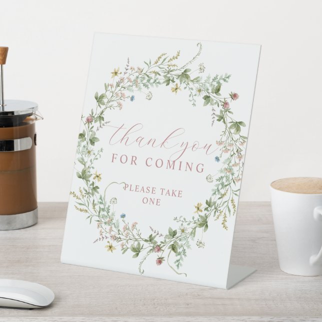 Señal de Boho Flores Silvestres Rústicos Gracias p (In Situ)