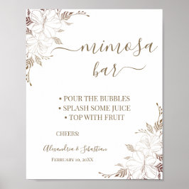Señal de Bridal Shower Floral Lines Mimosa Bar