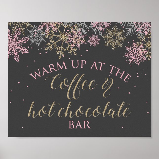 Señal de Café y Chocolate Caliente de Invierno One (Frente)
