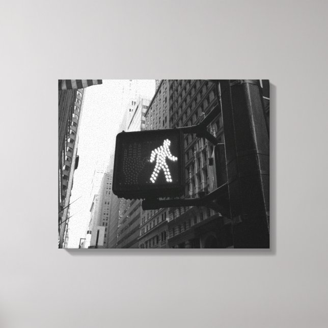señal de caminar Manhattan negro blanco Nueva York (Anverso)
