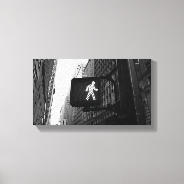 señal de caminar Manhattan negro blanco Nueva York (Anverso)